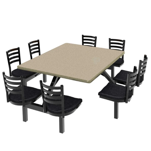 48˝ X 60" Rectangular 8-Seat Covey Fiberglass Table with Powder Coated Steel Frame