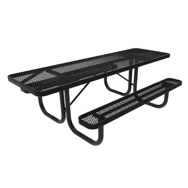 Elite Series 8 ft. Thermoplastic Polyethylene Coated Rectangular ADA Compliant Dual Access Picnic Table with Extended Top - 247 lbs.	