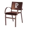 Picture of Aurora Outdoor Restaurant Dining Chair Hexagonal Aluminum Frame - 9 lbs.