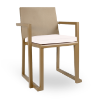 Barcino Dining Chair with Anodized Aluminum Frame and Cushion Seat - Sand