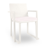 Barcino Dining Chair with Anodized Aluminum Frame and Cushion Seat - White
