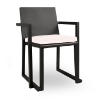 Barcino Dining Chair with Anodized Aluminum Frame and Cushion Seat - Black