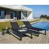 Black - Barcino Sling Chaise Lounge with Commercial Aluminum Frame - 42.4 lbs. - Lifestyle