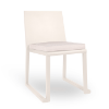 White - Barcino Armless Patio Chair with Commercial Aluminum Frame and Cushion Seating - 17.6 lbs. 