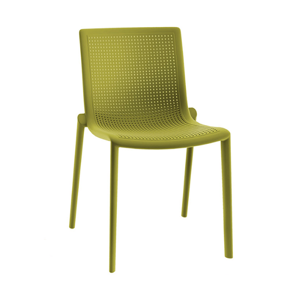 Olive Green  - Beekat Stacking Polypropylene Armless Dining Chair - 8.2 lbs.
