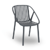 Dark Grey - Bini Stacking Polypropylene Dining Arm Chair - 10.6 lbs.