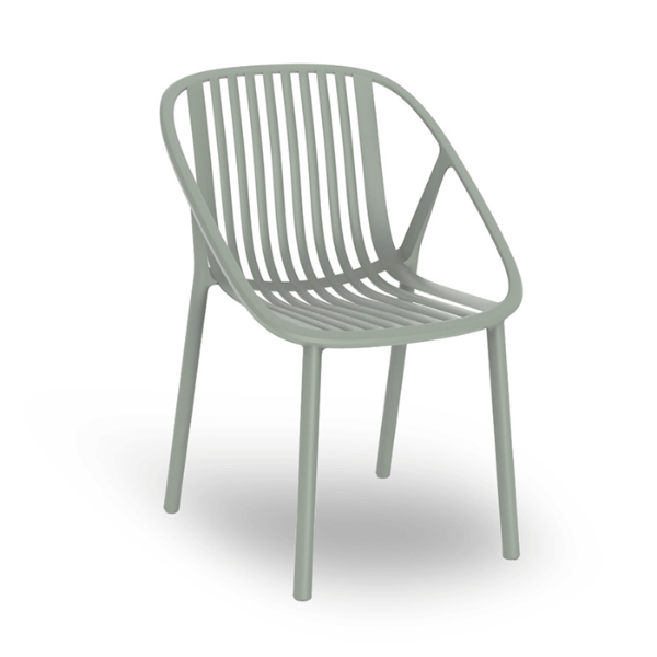 Grey Green - Bini Stacking Polypropylene Dining Arm Chair - 10.6 lbs.