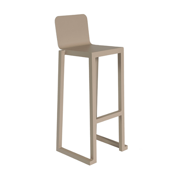 Sand - Barcino Armless Bar Stool with Anodized Aluminum Frame - 11 lbs. 