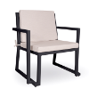 Black - Barcino Conversational Armchair with Commercial Aluminum Frame and Cushion Seat - 18.1 lbs. 