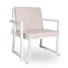 White - Barcino Conversational Armchair with Commercial Aluminum Frame and Cushion Seat - 18.1 lbs. 