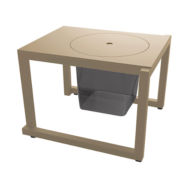 Sand  - 19.7” x 17.7” Rectangular Barcino Anodised Aluminum Ice Bin Side Table - 11.1 lbs.