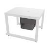 White - 19.7” x 17.7” Rectangular Barcino Anodised Aluminum Ice Bin Side Table - 11.1 lbs.