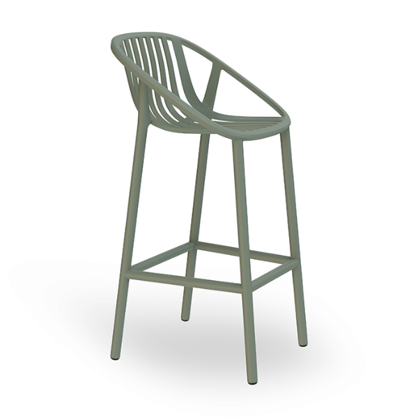 Green Grey - Bini Alto Polypropylene Bar Stool - 9.3 lbs.