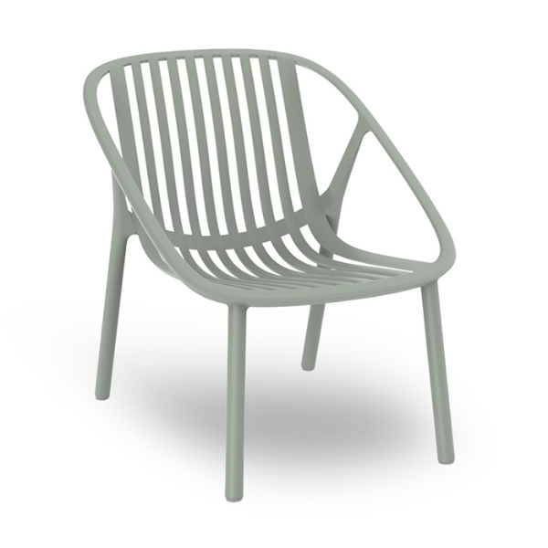 Green Grey - Bini Stacking Polypropylene Conversational Lounge Chair - 10.8 lbs.