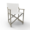Beige on White  - Boss Sling Folding Chair with Commercial Polypropylene Frame - 11 lbs.