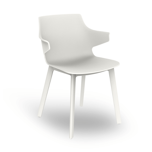 White  - Angie Click Polypropylene Armchair - 12.8 lbs. 