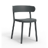 Dark Grey - Casino Polypropylene Stacking Dining Chair - 7.7 lbs.