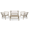 Sand  - Click-Clack Cushion Conversational Set with Polypropylene Frame