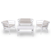 White  - Click-Clack Cushion Conversational Set with Polypropylene Frame