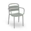 Green Grey - Como Stacking Polypropylene Dining Arm Chair - 8.8 lbs.
