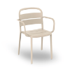 Ivory - Como Stacking Polypropylene Dining Arm Chair - 8.8 lbs.