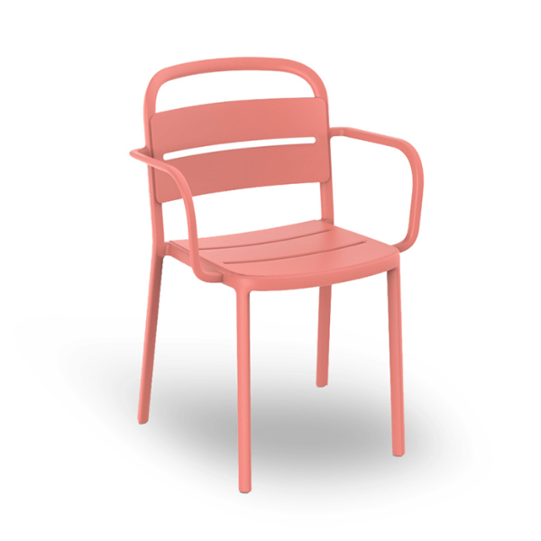 Terracotta - Como Stacking Polypropylene Dining Arm Chair - 8.8 lbs.