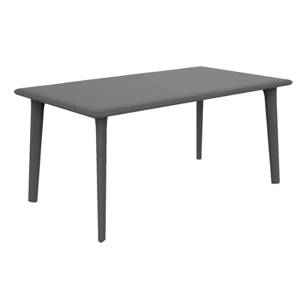 Dark Grey - 35.4” x 63” Rectangle Dessa Polypropylene Patio Table