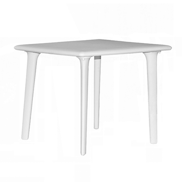 White - 35.4” Square Dessa Polypropylene Outdoor Dining Table
