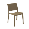 Chocolate - Fiona Stacking Polypropylene Dining Armless Chair - 9.1 lbs. 