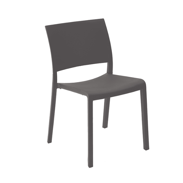 Dark Grey - Fiona Stacking Polypropylene Dining Armless Chair - 9.1 lbs. 