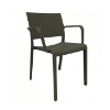 Black - Fiona New Stacking Polypropylene Dining Arm Chair - 11 lbs.