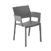 Dark Grey - Fiona Stacking Polypropylene Dining Chair - 11 lbs.