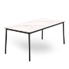 White Marble - Rectangle Hub HPL Top Outdoor Dining Table with Adjustable Feet and Epoxy Steel Legs, 35.4” x 59” or 35.4” x 70.9”