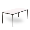 White - Rectangle Hub HPL Top Outdoor Dining Table with Adjustable Feet and Epoxy Steel Legs, 35.4” x 59” or 35.4” x 70.9”