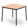 Natural Oak - Square Hub HPL Top Outdoor Dining Table with Adjustable Feet and Epoxy Steel Legs, 31.5” or 35.4”