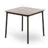 Concrete - Square Hub HPL Top Outdoor Dining Table with Adjustable Feet and Epoxy Steel Legs, 31.5” or 35.4”