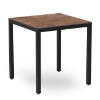 Ashen Oak_Black - 27.6” Square Barcino Compact HPL Dining Table with Anodized Aluminum Frame - 17.4 lbs.
