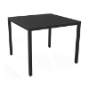 Black - 27.6” Square Barcino Compact HPL Dining Table with Anodized Aluminum Frame - 17.4 lbs.