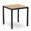 Natural Oak_Black - 27.6” Square Barcino Compact HPL Dining Table with Anodized Aluminum Frame - 17.4 lbs.
