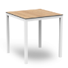 Natural Oak_White - 27.6” Square Barcino Compact HPL Dining Table with Anodized Aluminum Frame - 17.4 lbs.