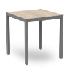 Washed Wood_Black - 27.6” Square Barcino Compact HPL Dining Table with Anodized Aluminum Frame - 17.4 lbs.