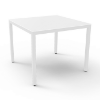 White - 27.6” Square Barcino Compact HPL Dining Table with Anodized Aluminum Frame - 17.4 lbs.