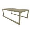 Sand - 39.8” x 23.6” Rectangular Barcino Anodised Aluminum Coffee Table - 17.6 lbs. 
