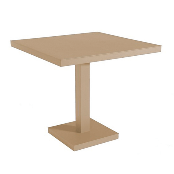 Sand  - Square Barcino Dining Table with Anodized Aluminum Pedestal Base, 31.5” or 35.4”