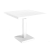White - Square Barcino Dining Table with Anodized Aluminum Pedestal Base, 31.5” or 35.4”