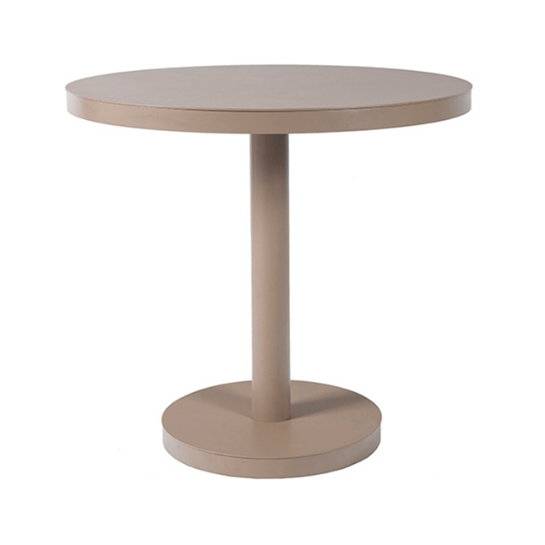 Sand - Round Barcino Dining Table with Anodized Aluminum Pedestal Base, 23.6” or 31.5”