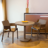 Round Barcino Dining Table with Anodized Aluminum Pedestal Base, 23.6” or 31.5”