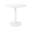 White - Round Barcino Dining Table with Anodized Aluminum Pedestal Base, 23.6” or 31.5”