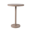 Sand  - 23.6” Round Barcino Anodised Aluminum Bar Table with Pedestal Base - 30.9 lbs.
