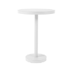 White - 23.6” Round Barcino Anodised Aluminum Bar Table with Pedestal Base - 30.9 lbs.